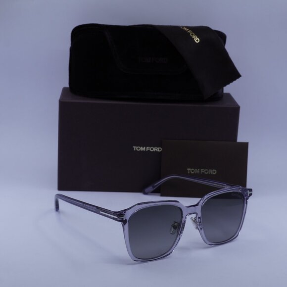 Tom Ford FT0971-K 20B Square Sunglasses - Transparent Grey\Smoke - Picture 5 of 9